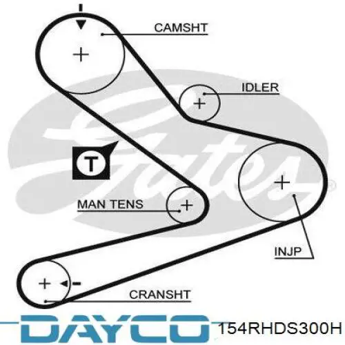 Купити 154RHDS300H Dayco Ремінь газорозподільного механізму