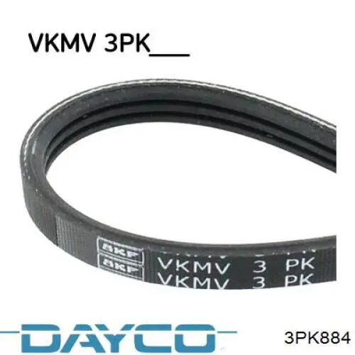 Клиновий ремінь Dayco 3PK884 ціна, від 4.65 USD