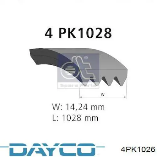 Купити 4PK1026 Dayco Ремінь генератора