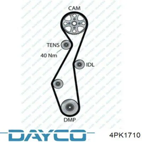 Ремінь генератора 4PK1710 Dayco