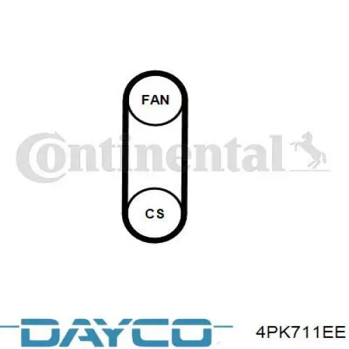 Купити 4PK711EE Dayco Ремінь генератора