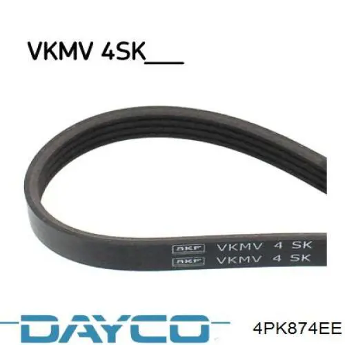 4PK874EE Dayco Поліклиновий ремінь