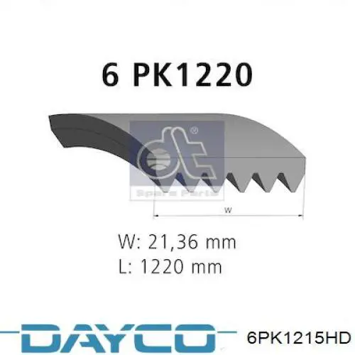 Ремінь генератора 6PK1215HD Dayco