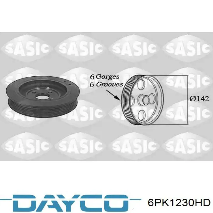 Купити 6PK1230HD Dayco Ремінь генератора