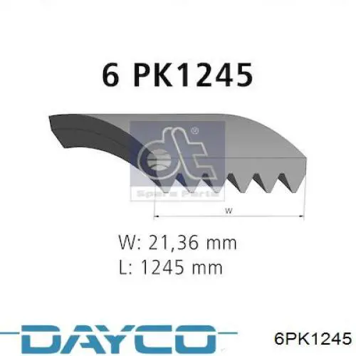 6PK1245 Dayco Поліклиновий ремінь