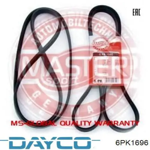Клиновий ремінь Dayco 6PK1696 ціна, від 14.20 USD