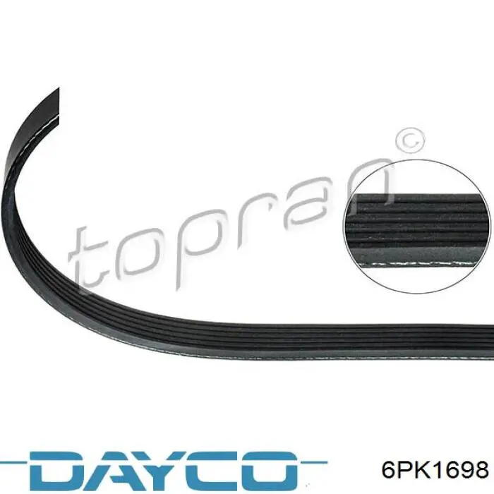 Ремінь генератора 6PK1698 Dayco
