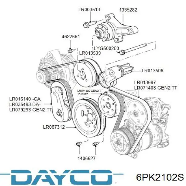 6PK2102S Dayco ремінь приводний, агрегатів