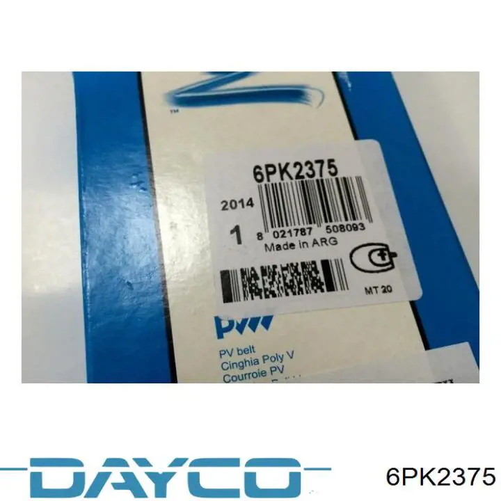 Купити 6PK2375 Dayco Ремінь генератора