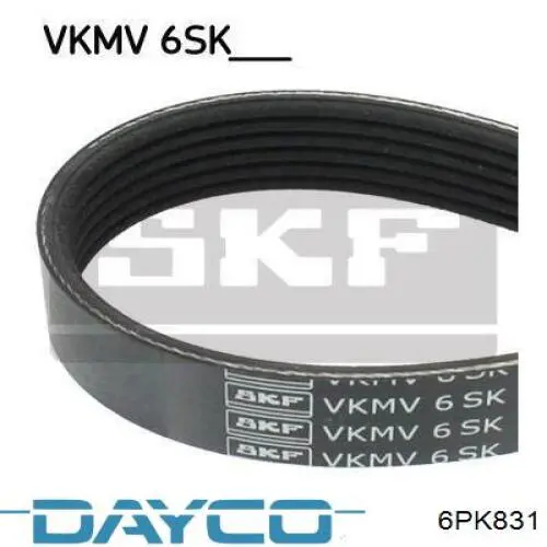 6PK831 Dayco Поліклиновий ремінь