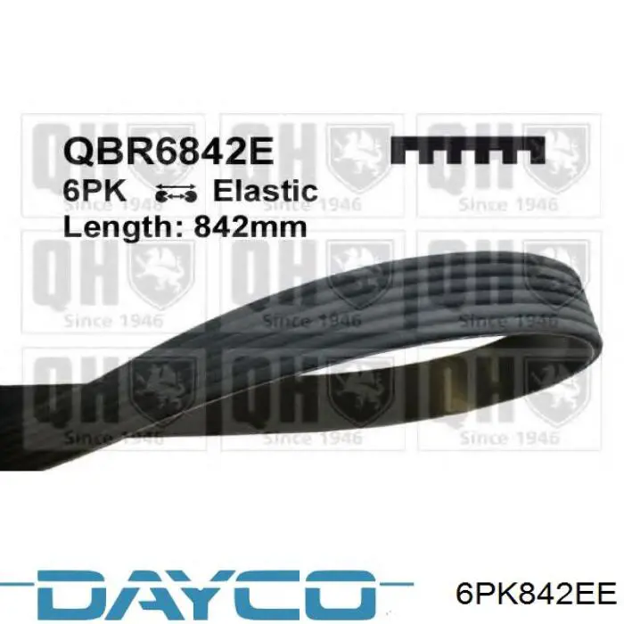 6PK842EE Dayco Поліклиновий ремінь