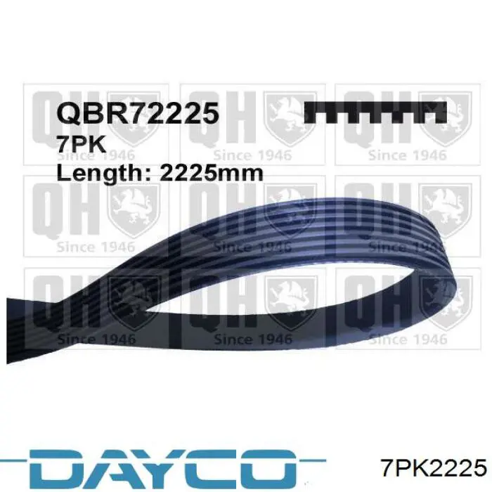Купити 7PK2225 Dayco Ремінь генератора