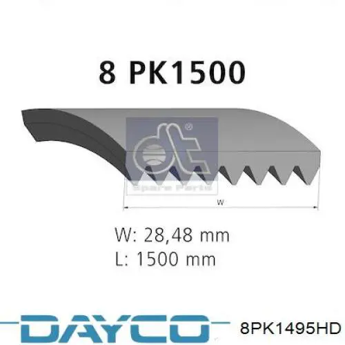 Ремінь генератора 8PK1500HD Dayco