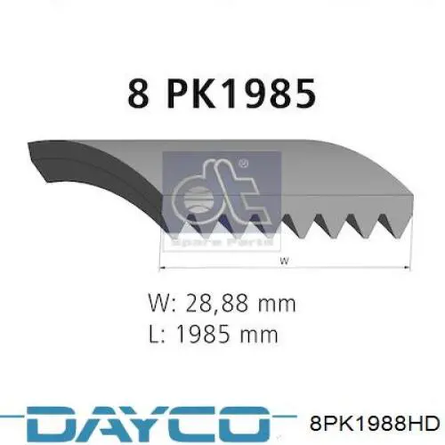 Купити 8PK1988HD Dayco Ремінь генератора
