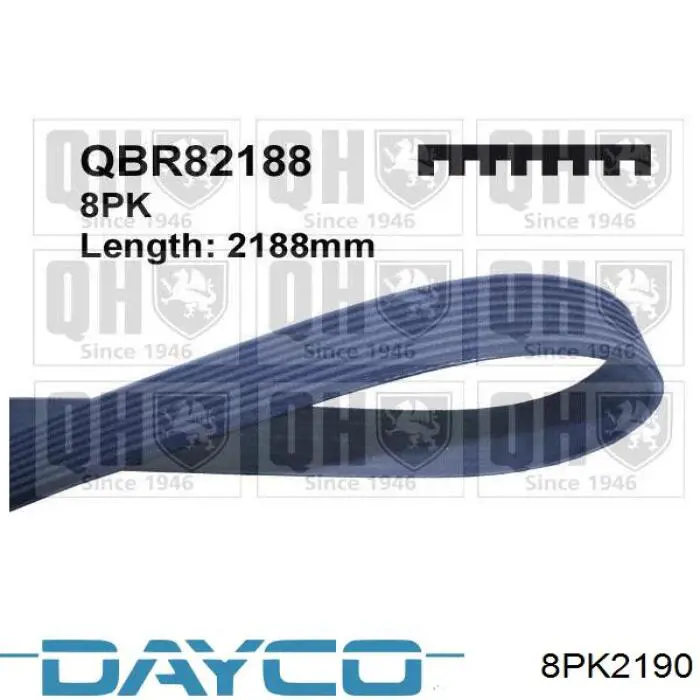 Купити 8PK2190 Dayco Ремінь генератора