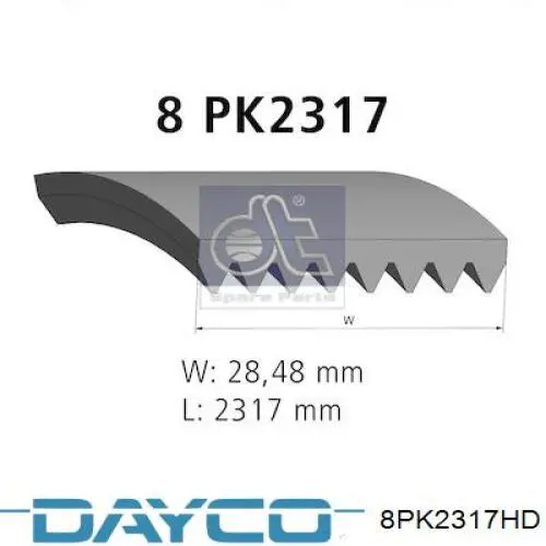 Купити 8PK2317HD Dayco Ремінь генератора