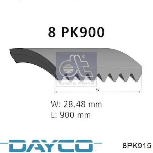 Купити 8PK915 Dayco Ремінь генератора