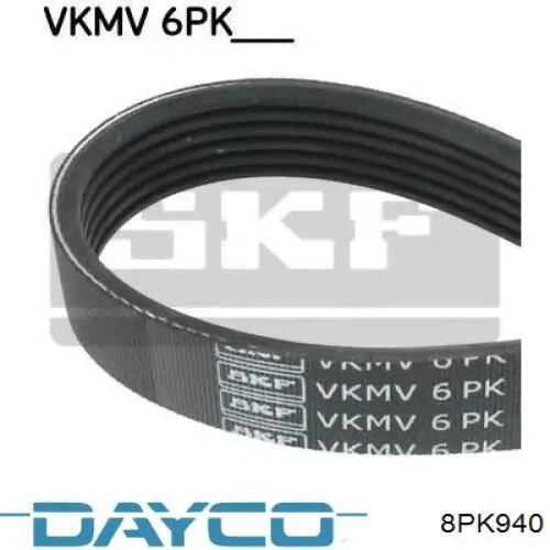 8PK940 Dayco Поліклиновий ремінь