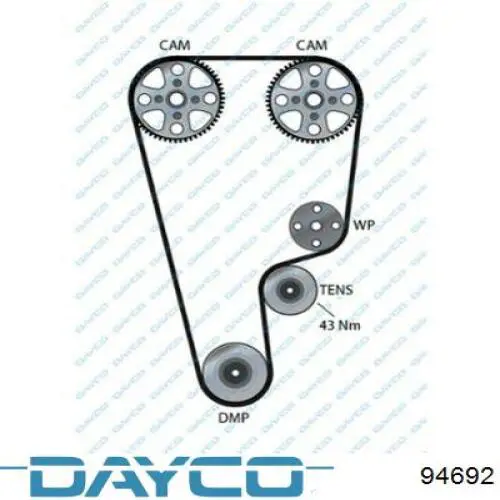 Зубчастий ремінь Dayco 94692 ціна, від 8.89 USD