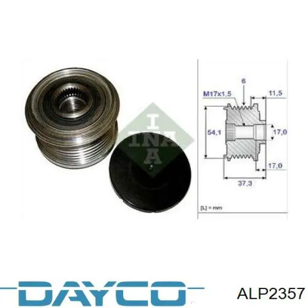 ALP2357 Dayco Обгонна муфта генератора