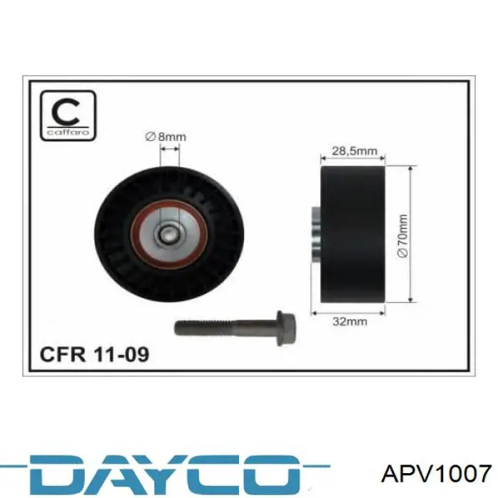 Купити APV1007 Dayco Ролик приводного ременя, паразитний