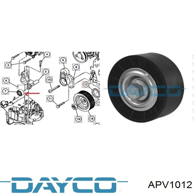 Натяжний ролик Dayco APV1012 ціна, від 12.45 USD