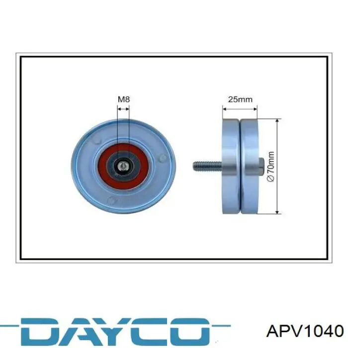 APV1040 Dayco Ролик натяжителя ременя агрегатів