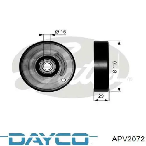 APV2072 Dayco ролик натягувача приводного ременя