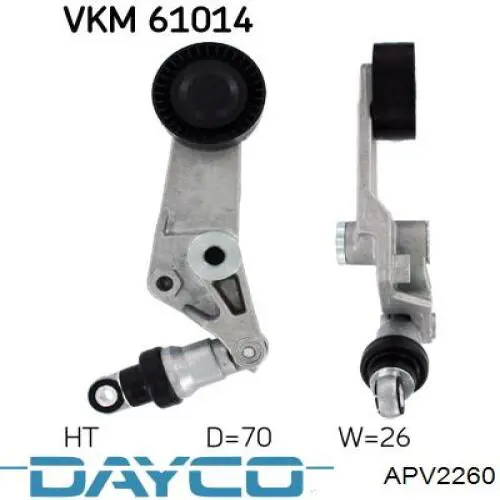 Натягувач приводного ременя Dayco APV2260 ціна, від 38.84 USD