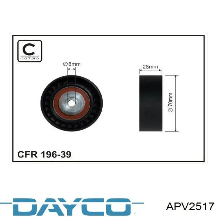 Купити APV2517 Dayco Ролик приводного ременя, паразитний