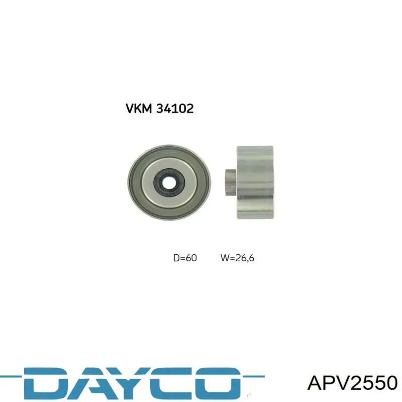 Купити APV2550 Dayco Ролик приводного ременя, паразитний