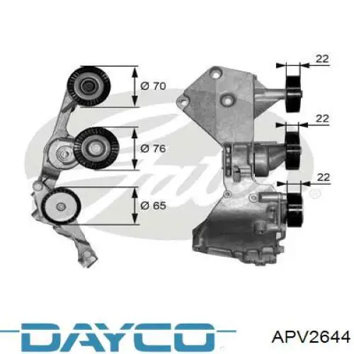 Натягувач приводного ременя Dayco APV2644 ціна, від 84.55 USD