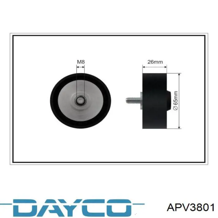 Ролик приводного ременя, паразитний APV3801 Dayco