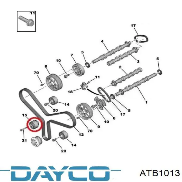 ATB1013 Dayco Ролик натягувач