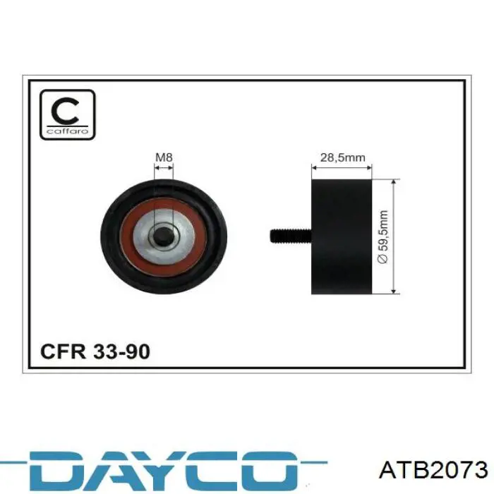 Ролик ременя ГРМ, паразитний Dayco ATB2073 ціна, від 24.58 USD
