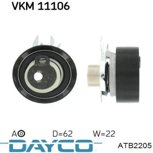 Ролик натяжителя ременя газорозподілу Dayco ATB2205 ціна, від 20.00 USD