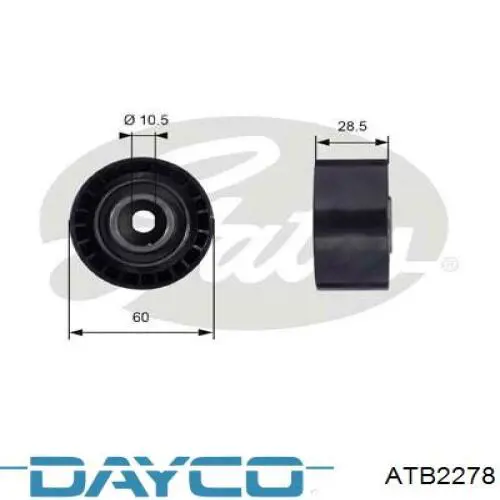 Ролик ременя ГРМ, паразитний Dayco ATB2278 ціна, від 15.12 USD