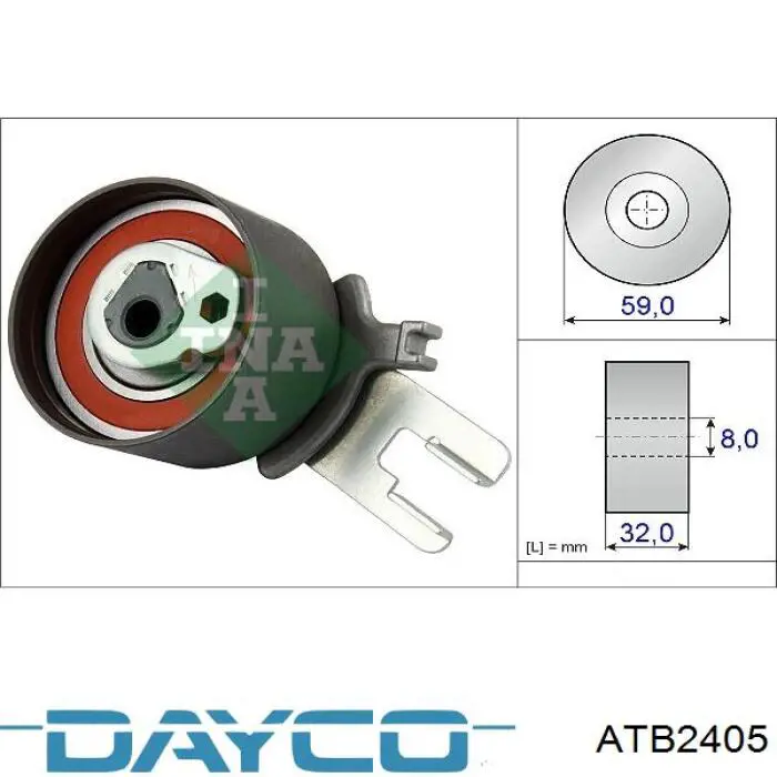 Ролик натяжителя ременя газорозподілу Dayco ATB2405 ціна, від 34.96 USD