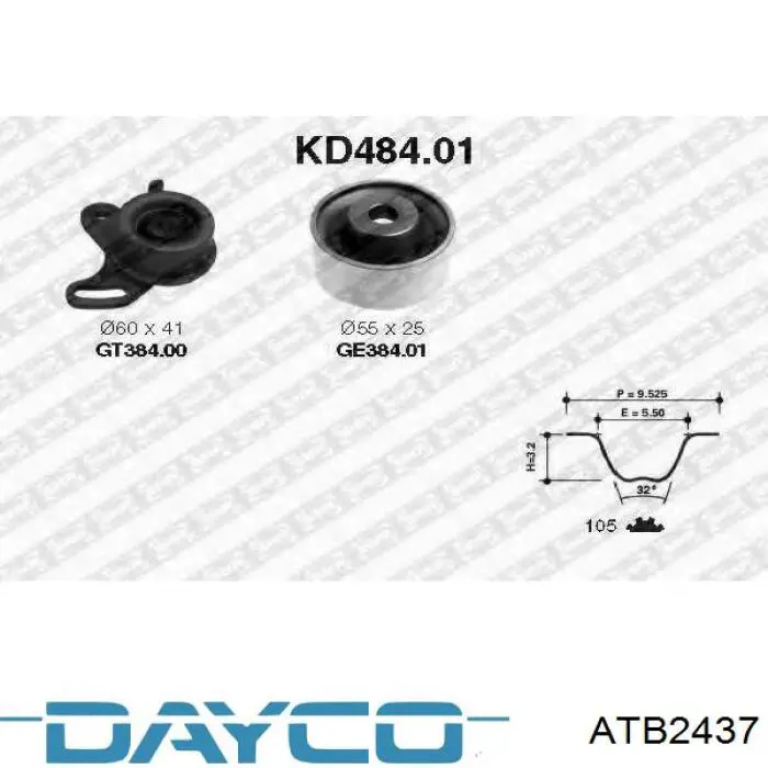 Купити ATB2437 Dayco Ролик паразитний ГРМ
