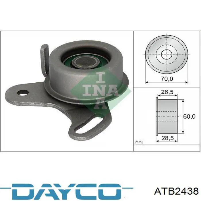 Ролик натяжителя ременя газорозподілу Dayco ATB2438 ціна, від 11.40 USD