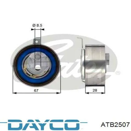 Ролик натяжителя ременя газорозподілу Dayco ATB2507 ціна, від 56.14 USD