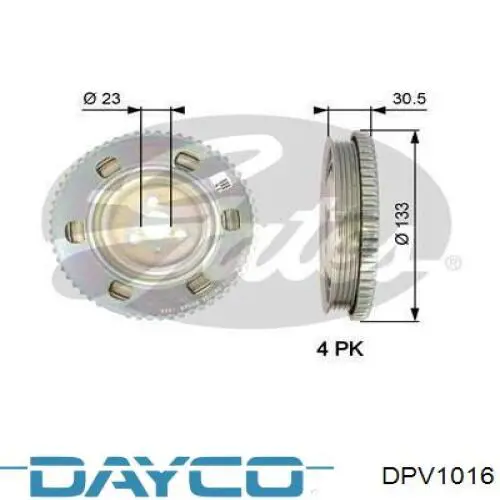Купити DPV1016 Dayco Шків колінчастого вала