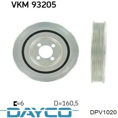 Шків колінвала (демпфер ) Dayco DPV1020 ціна, від 30.54 USD