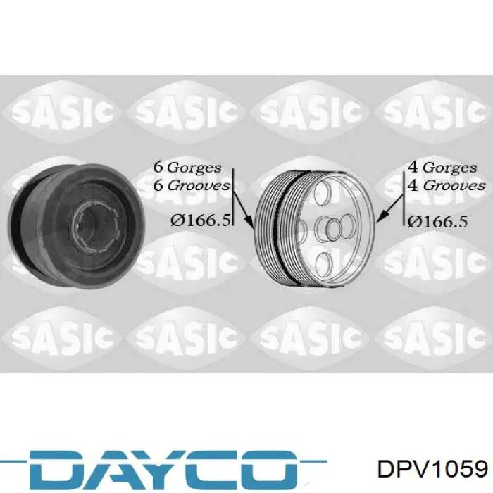 Шків колінвала (демпфер ) Dayco DPV1059 ціна, від 164.75 USD