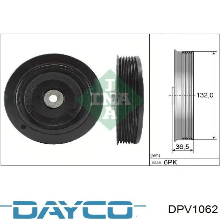 Шків колінвала (демпфер ) Dayco DPV1062 ціна, від 32.43 USD