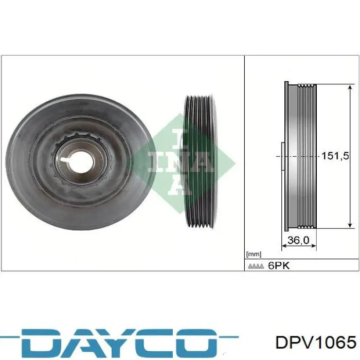 Купити DPV1065 Dayco Шків колінчастого вала
