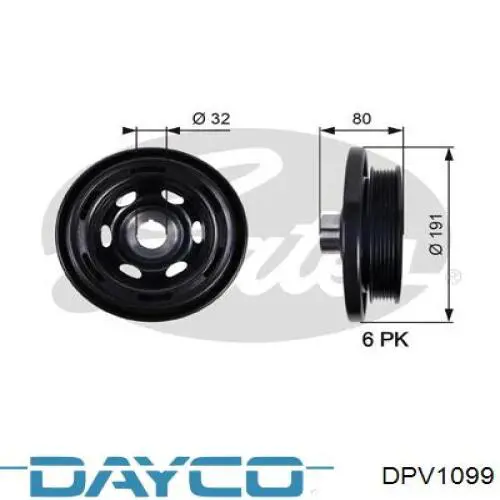 Шків колінвала (демпфер ) Dayco DPV1099 ціна, від 38.01 USD