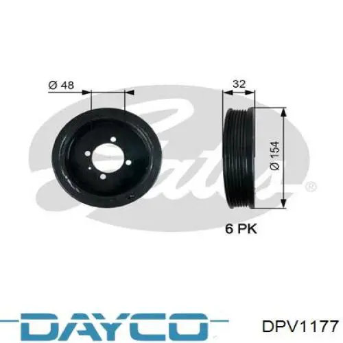 DPV1177 Dayco шків колінвала
