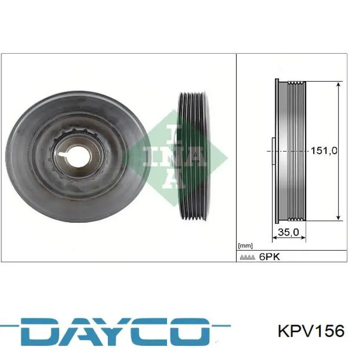 Ремінь приводний, агрегатів, комплект KPV156 Dayco