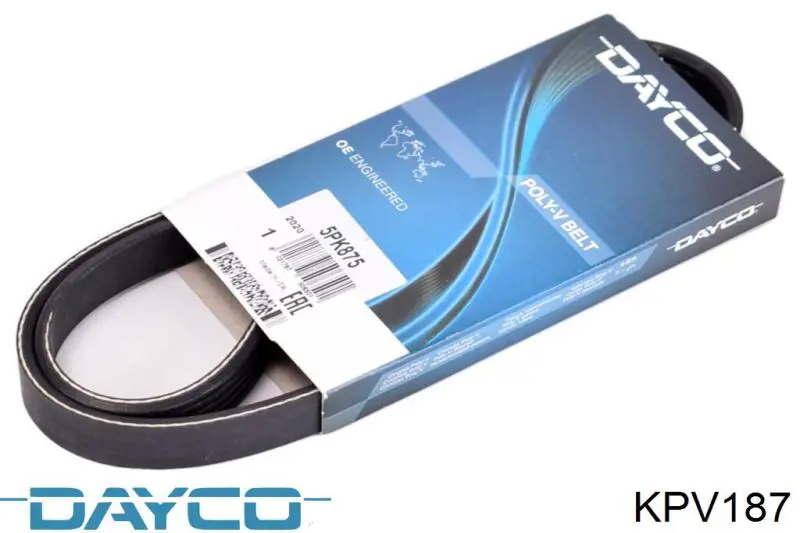Купити KPV187 Dayco Ремінь приводний, агрегатів, комплект
